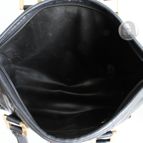 Morris Moskowitz Tote Bag Black Leather Satchel Retro Vintage 60s Handbag - Picture 11 of 13